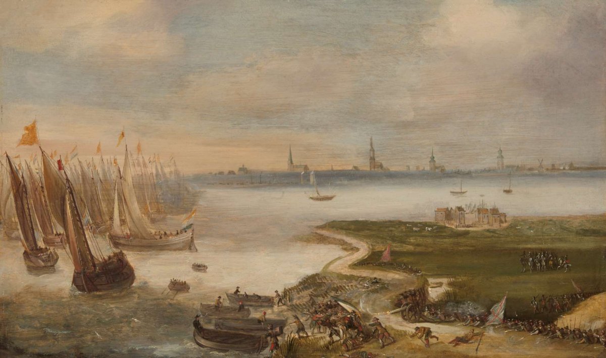 The Dutch Defeat at the Blokkersdijk, near Antwerp, 1605, anonymous, c. 1610 - c. 1615