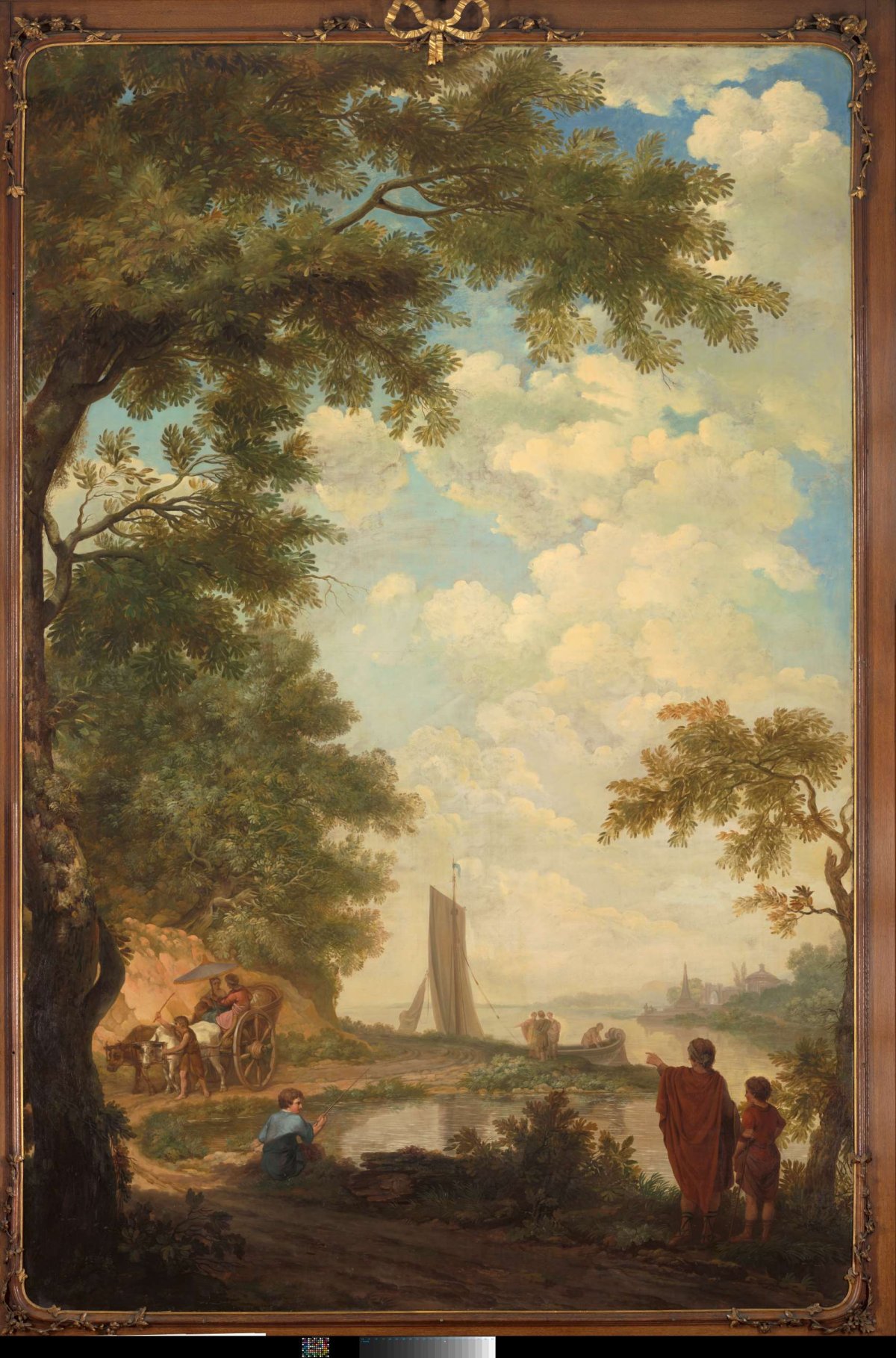 Arcadian landscape with figures near a riverbank, Jurriaan Andriessen, 1771