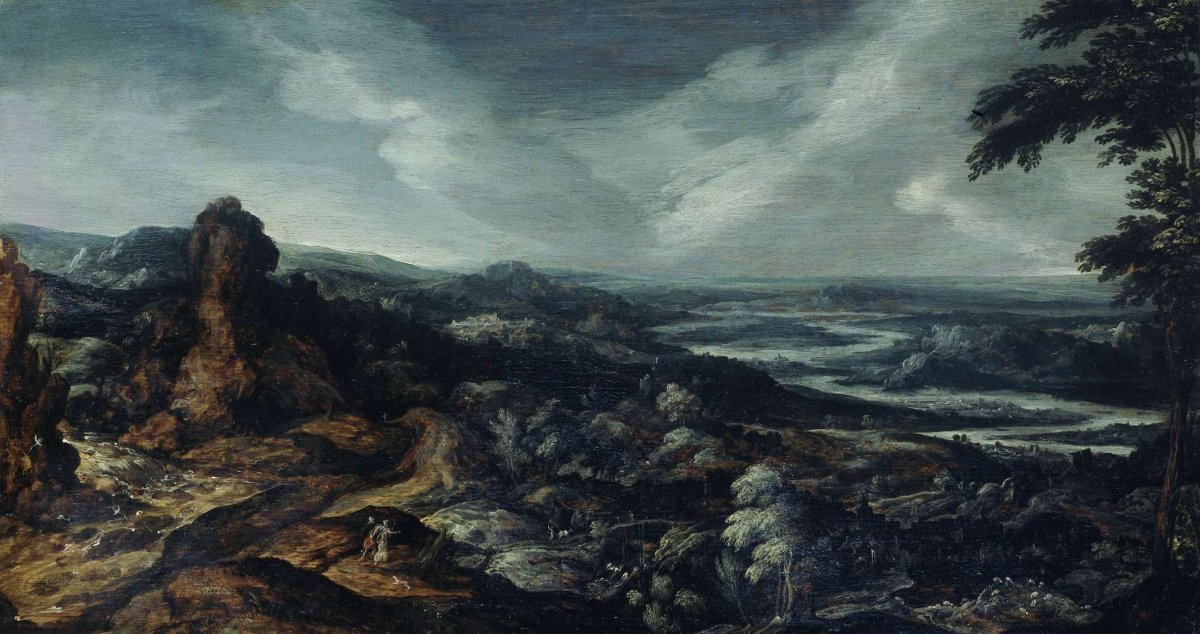 Panoramic Landscape with Tobias and the Angel, Kerstiaen de Keuninck, 1615 - 1625