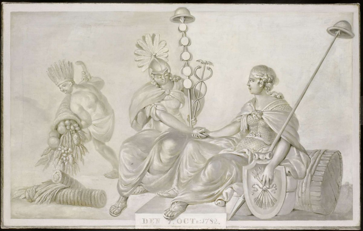 Allegory of the 'Treaty of Friendship and Commerce between the States General of the United Netherlands and the United States of America', The Hague, 7 October 1782, anonymous, 1782 - 1785