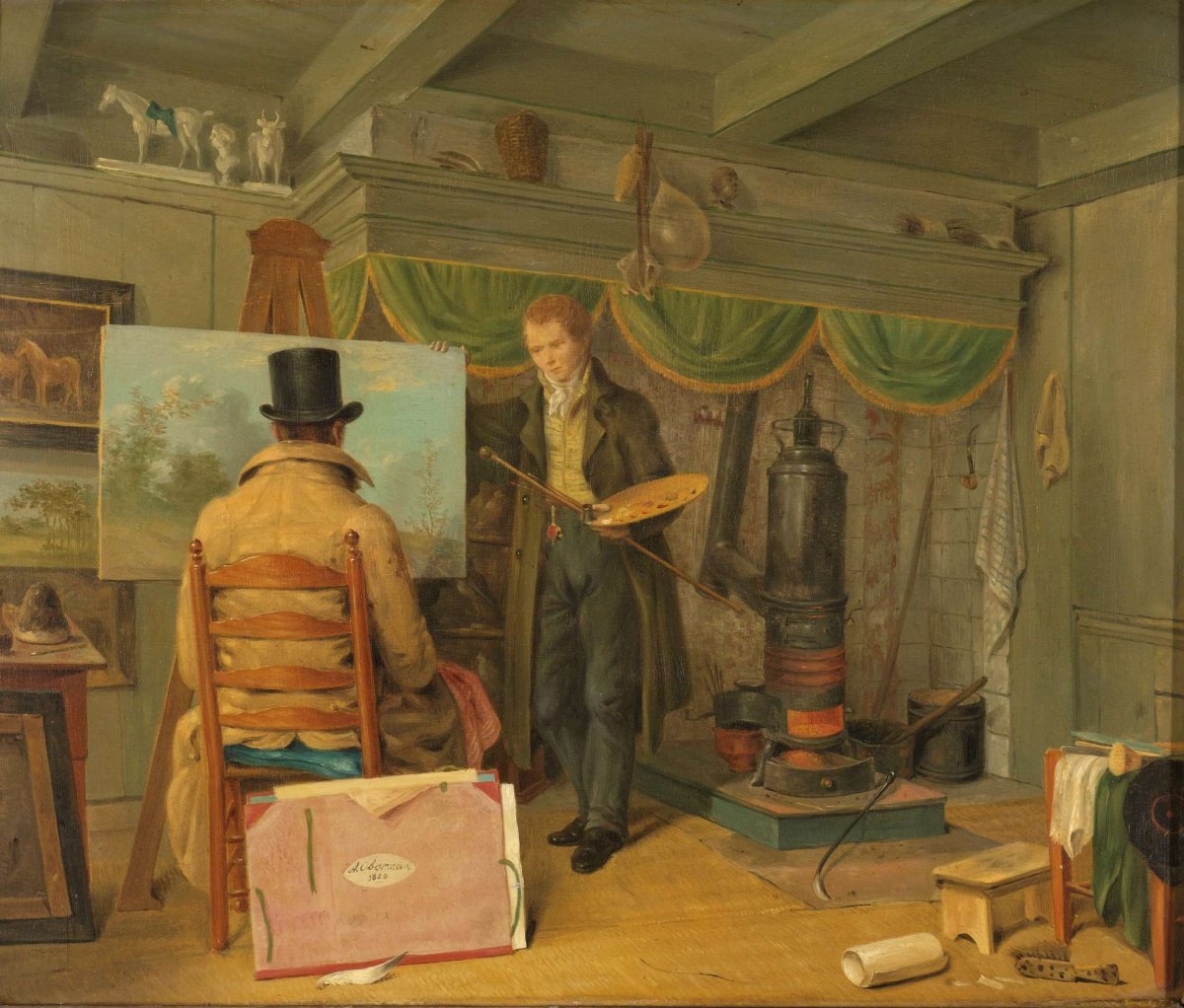 The Artist at his Studio, Anthony Oberman, 1820