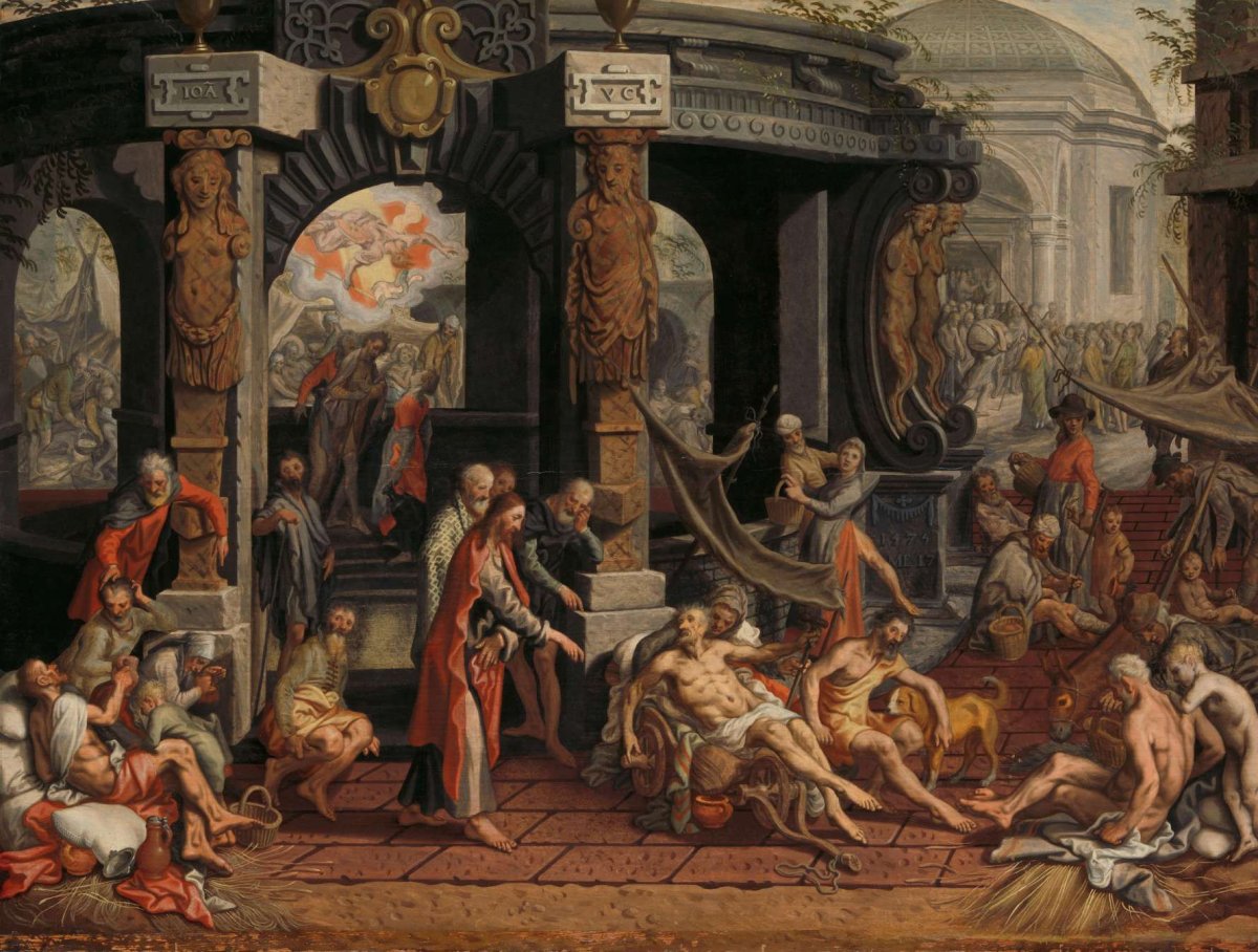 Healing of the paralized man at the pool of Bethesda, Pieter Aertsen, 1575