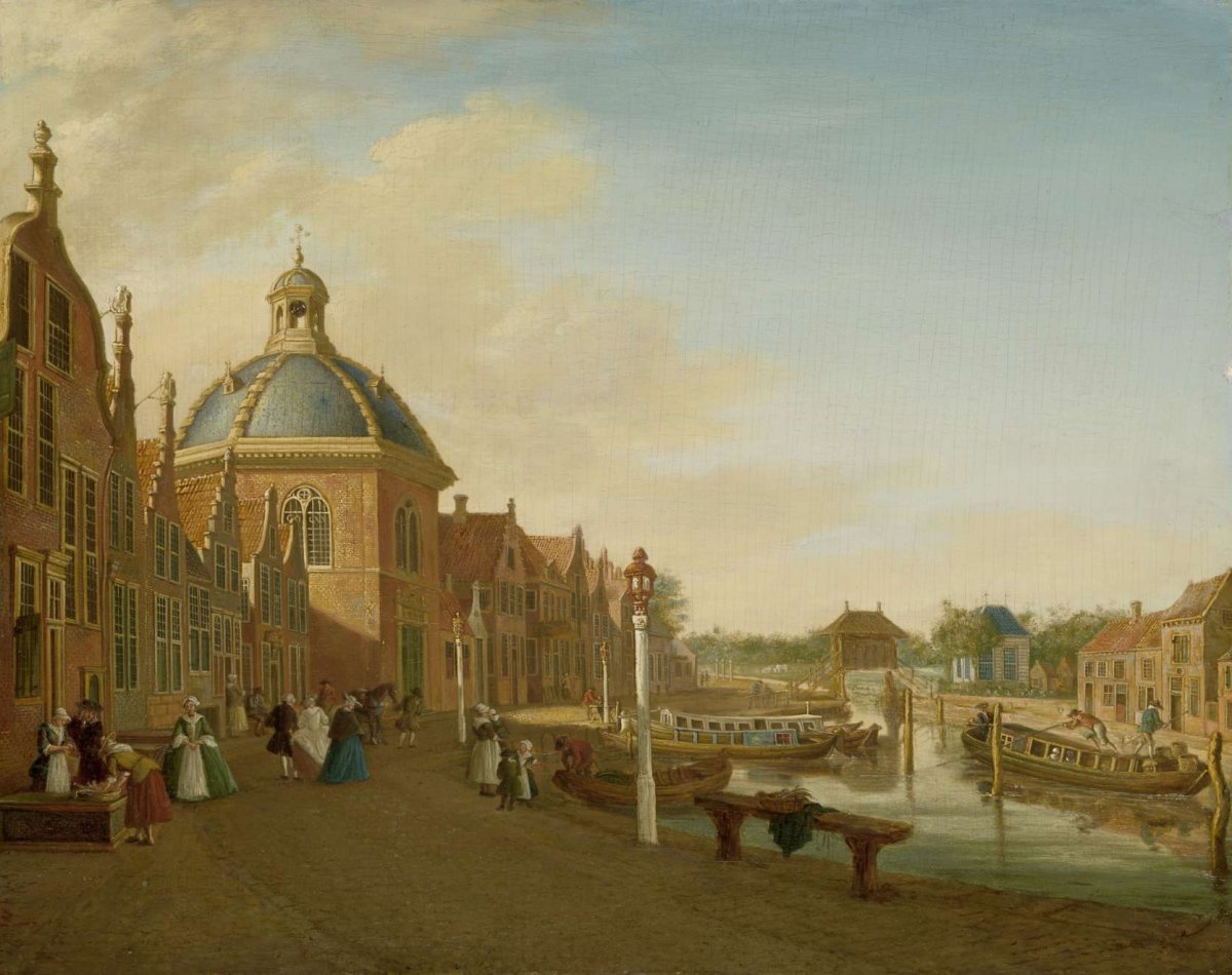 The Docking Basin in the Barge Canal in Leidschendam, Paulus Constantijn la Fargue, 1756