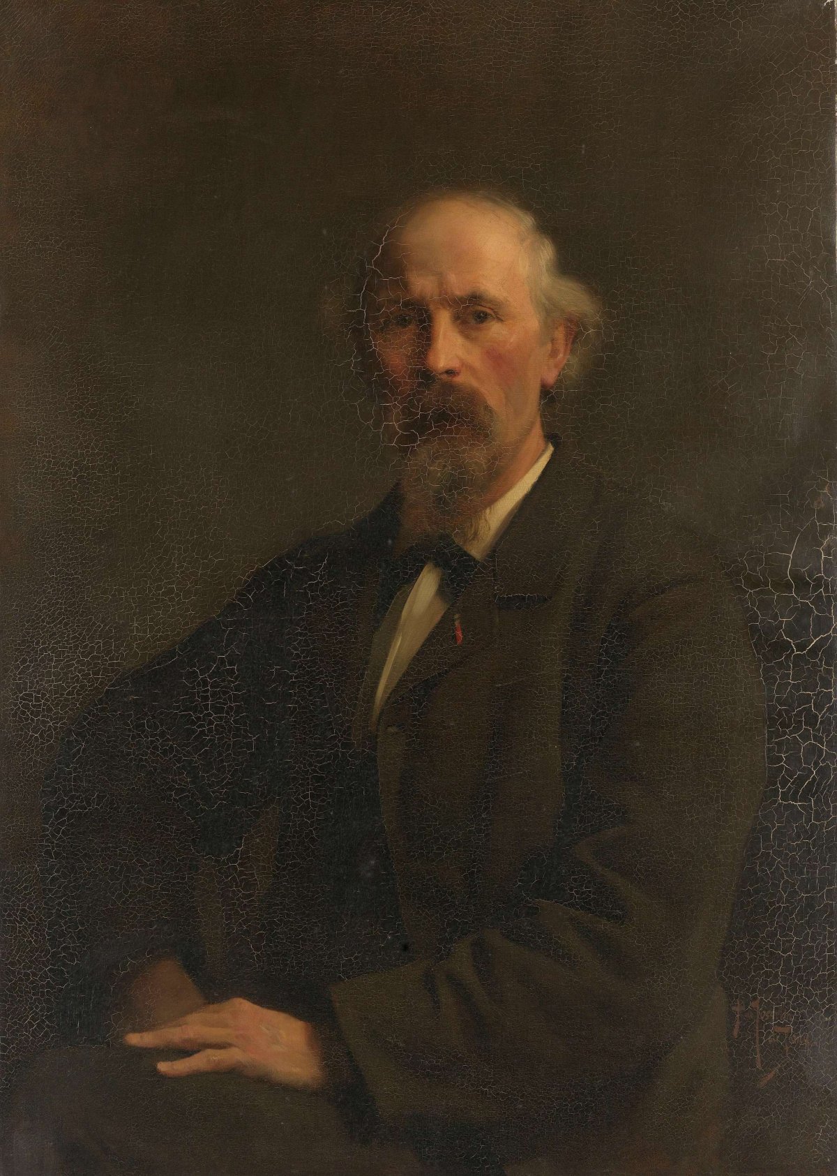 Portrait of Pieter Stortenbeker (1828-1898), painter, Pieter de Josselin de Jong, c. 1884