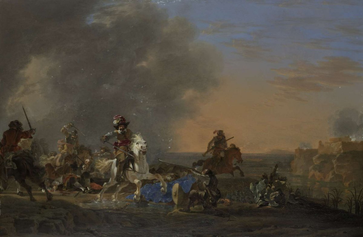 Cavalry Attack at Sunset, Jan Asselijn, 1646