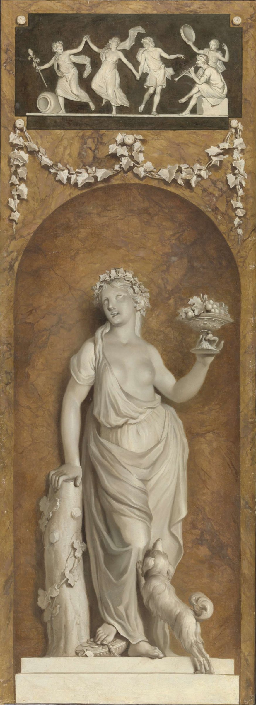 Wallpaper painting with bacchante, Jurriaan Andriessen, 1786