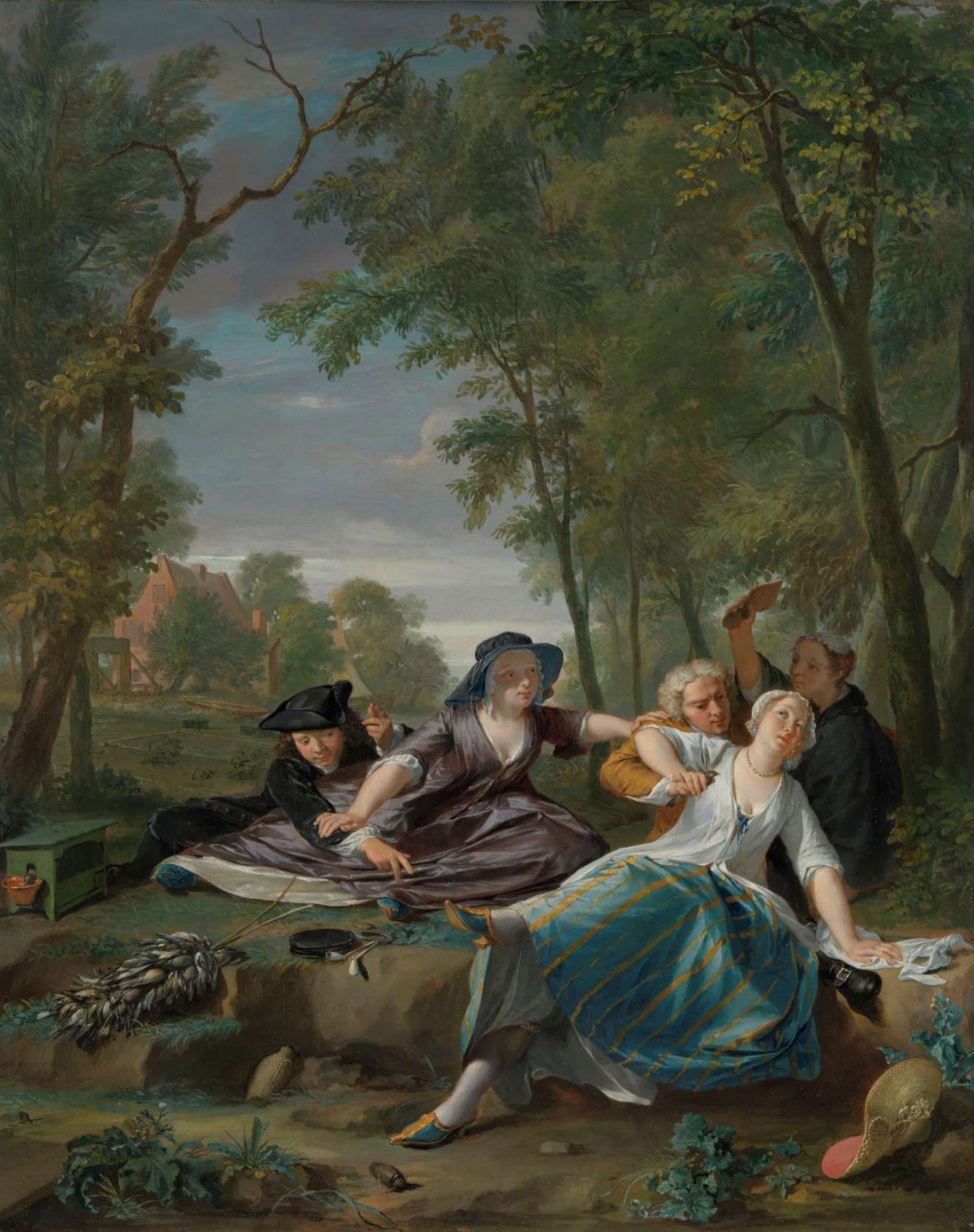 The Birdwatchers, Nicolaas Verkolje, c. 1744