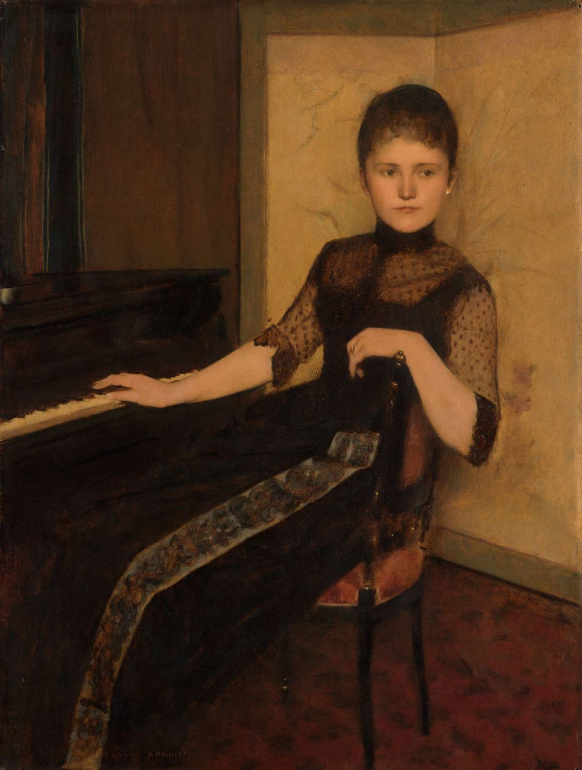 Portrait of Jonkvrouwe Maria Francisca Louisa Dommer van Poldersveldt, Fernand Khnopff, 1888