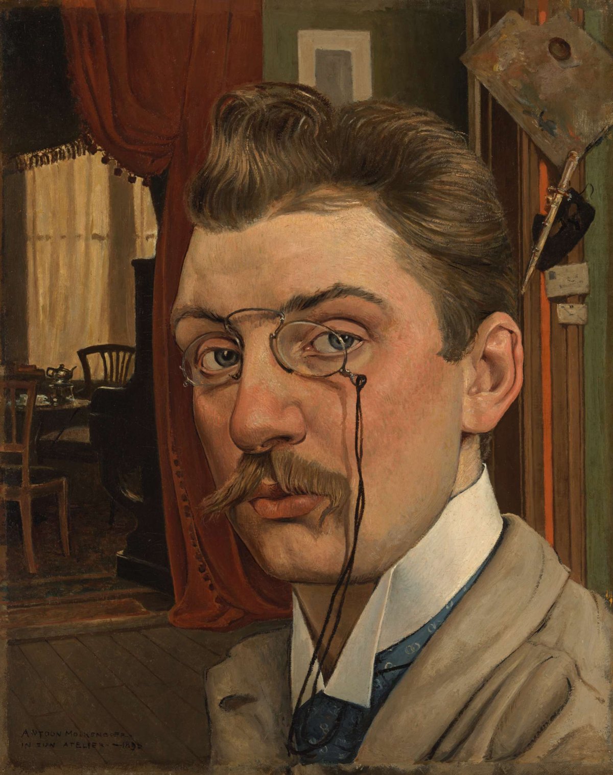 Self-portrait in his Studio, Anton Molkenboer, 1896