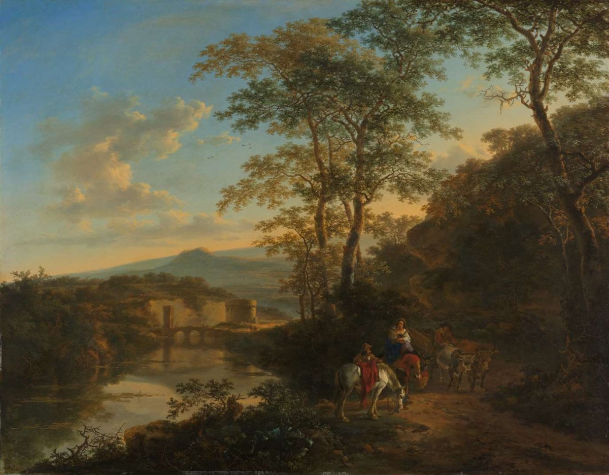 Italian Landscape with the Ponte Lucano over the Aniene River, Jan Both, c. 1650 - 1652