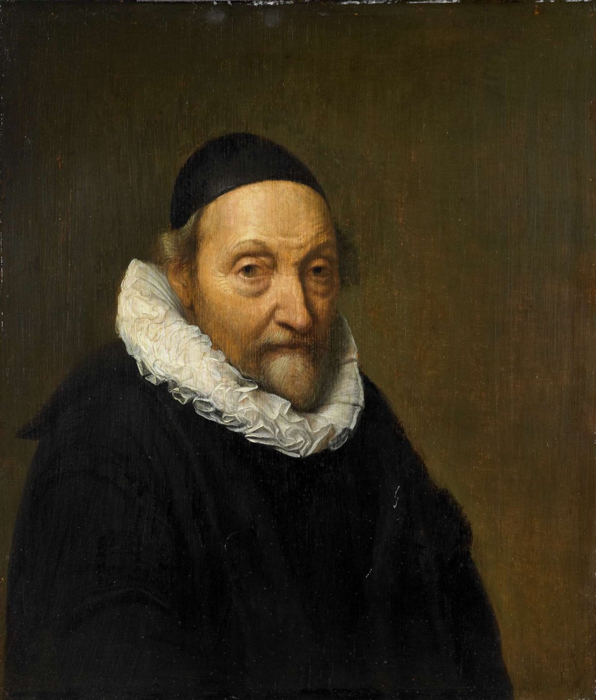 Portrait of Johannes Wtenbogaert (1557-1644), anonymous, c. 1640 - c. 1644