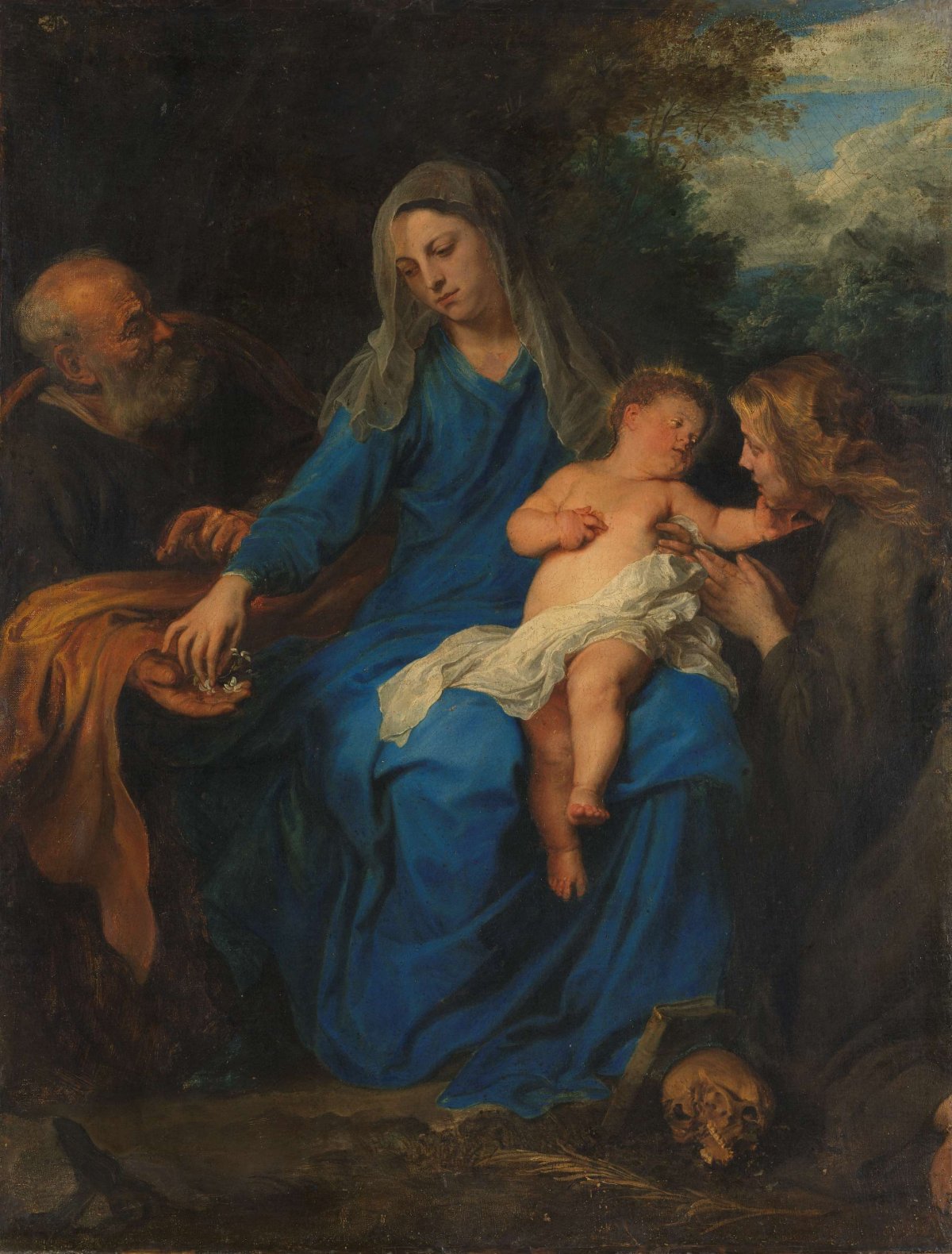 The Holy Family with a Female Saint in Adoration, Anthony van Dyck, c. 1630 - c. 1650