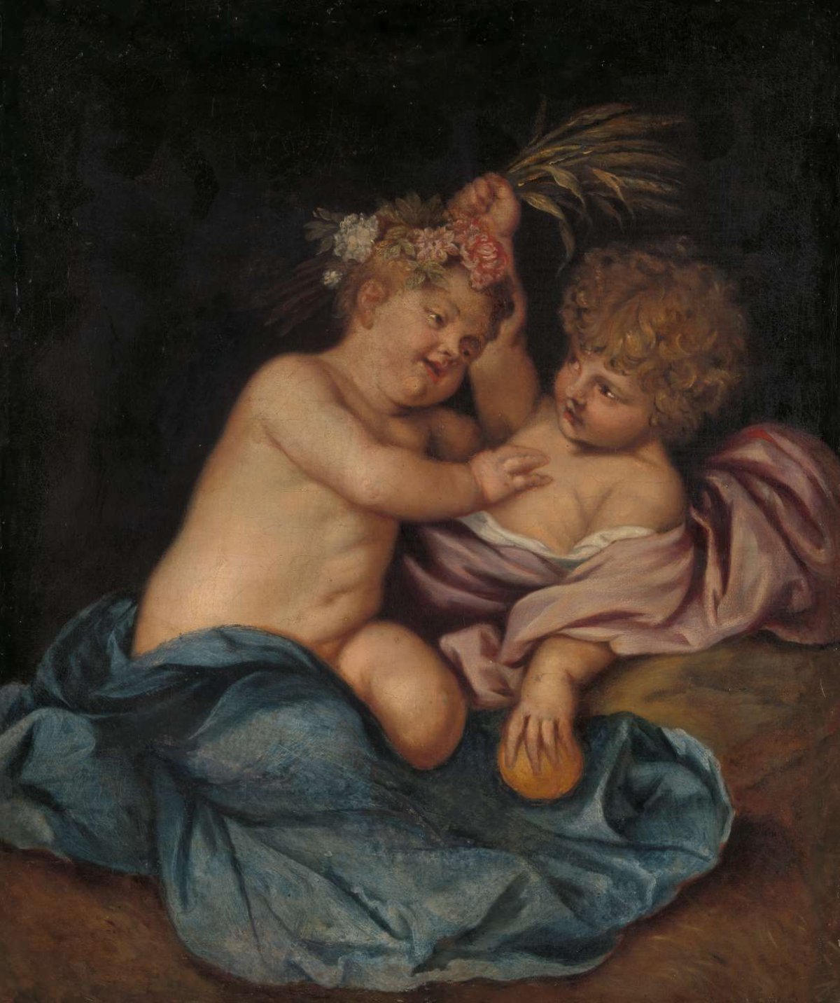 Two Infants, Personifications of Spring and Autumn, Thomas Willeboirts Bosschaert, 1650 - c. 1670
