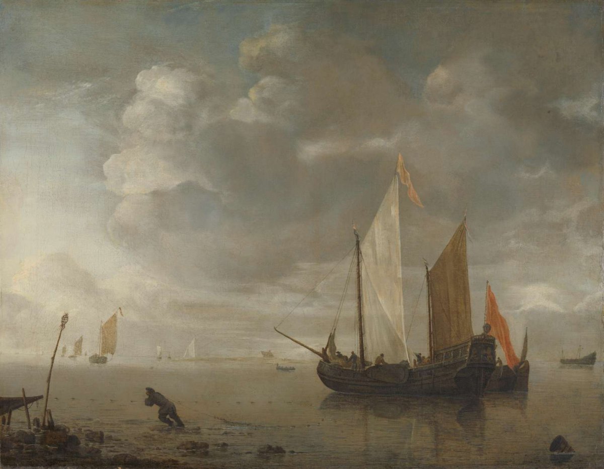 Calm Sea, Hendrick Jacobsz. Dubbels, 1650 - 1676
