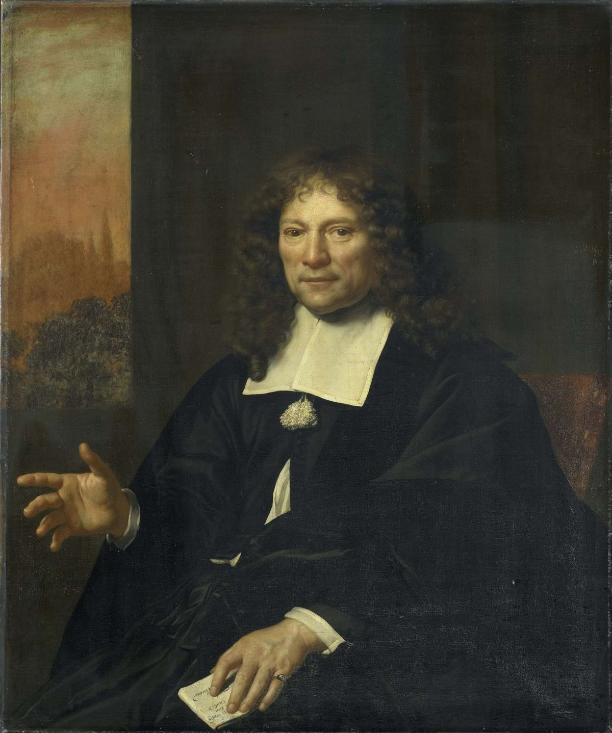 Portrait of Daniel Niellius. Elder of the Remonstrant Church and Sampling Official of Alkmaar, Adriaen Backer, 1671