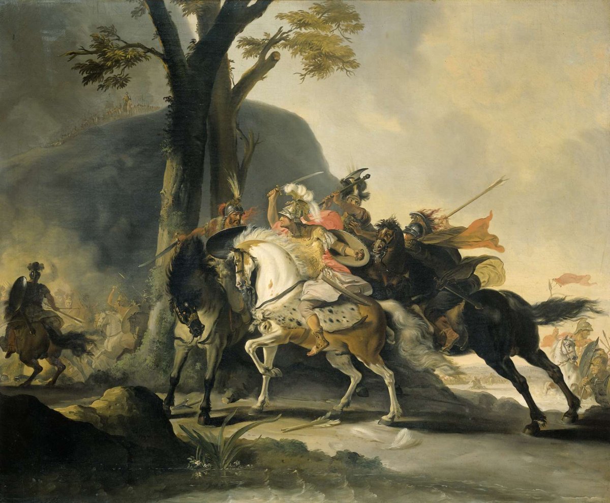 Alexander the Great at the Battle of the Granicus against the Persians, Cornelis Troost, 1737