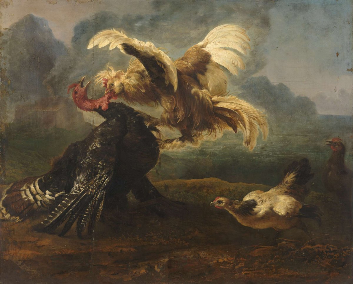 The Flemish Cock and the Turkish Cock, anonymous, c. 1650