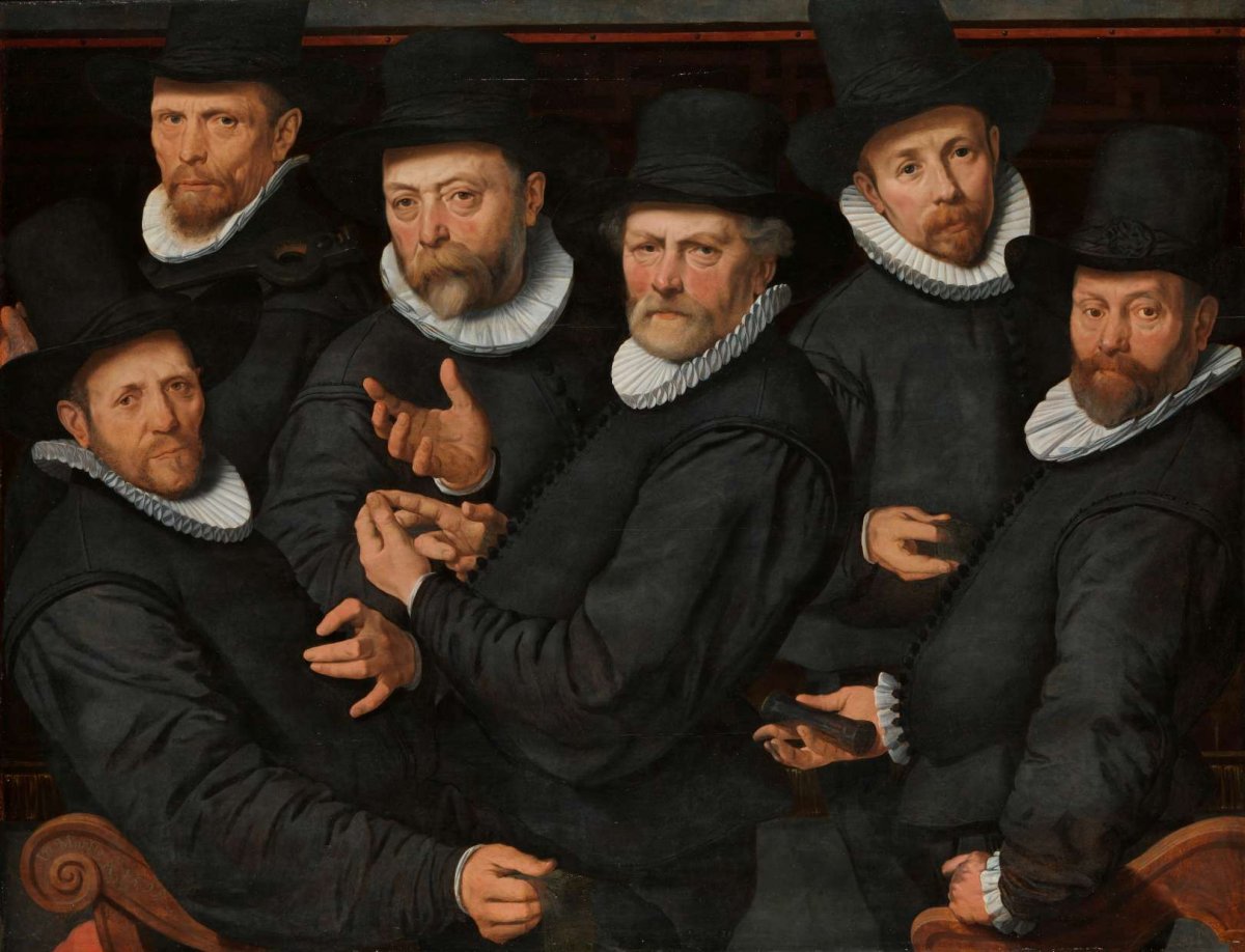 Six Wardens of the Drapers’ Guild, Pieter Pietersz. (I), 1599