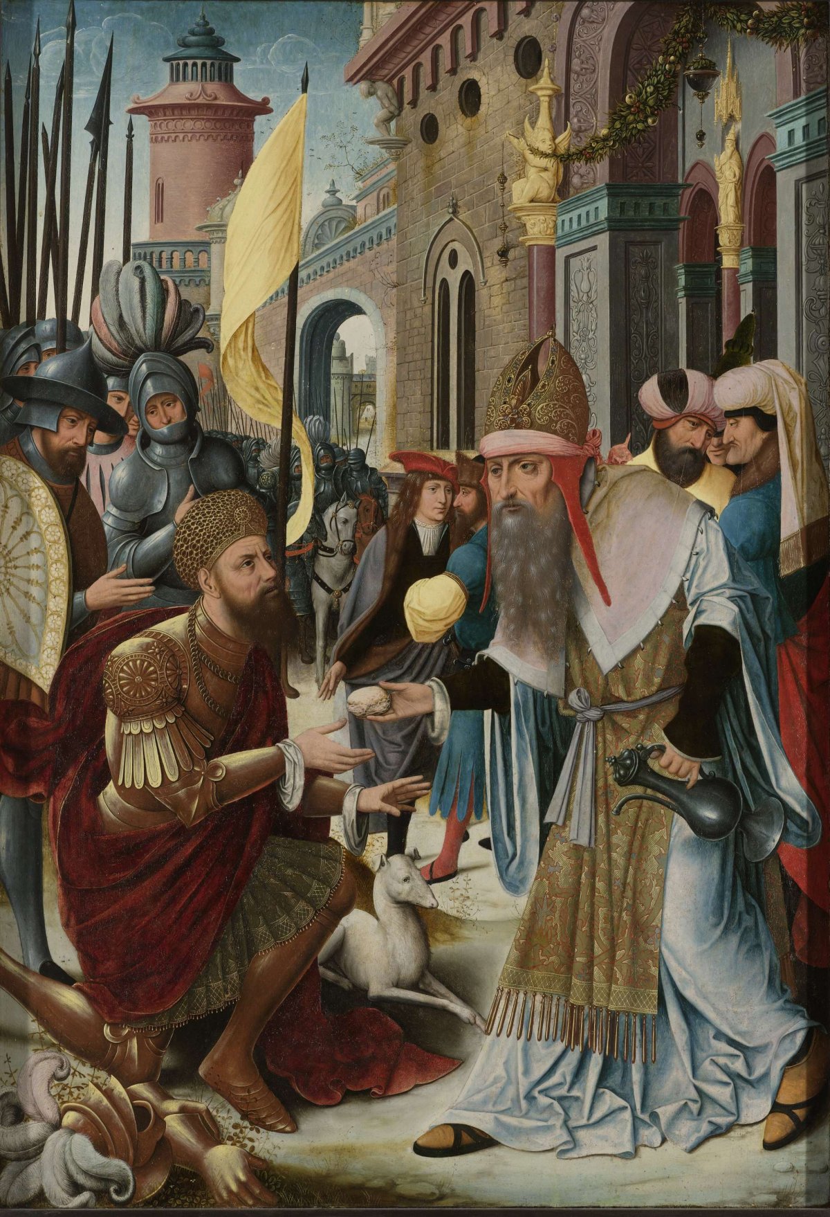 Left Wing of an Altarpiece with the Meeting of Abraham and Melchizedek, anonymous, c. 1510 - c. 1520