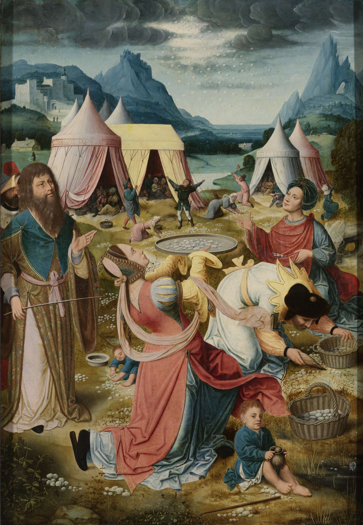 Right Wing of an Altarpiece with the Israelites Gathering Manna, anonymous, c. 1510 - c. 1520