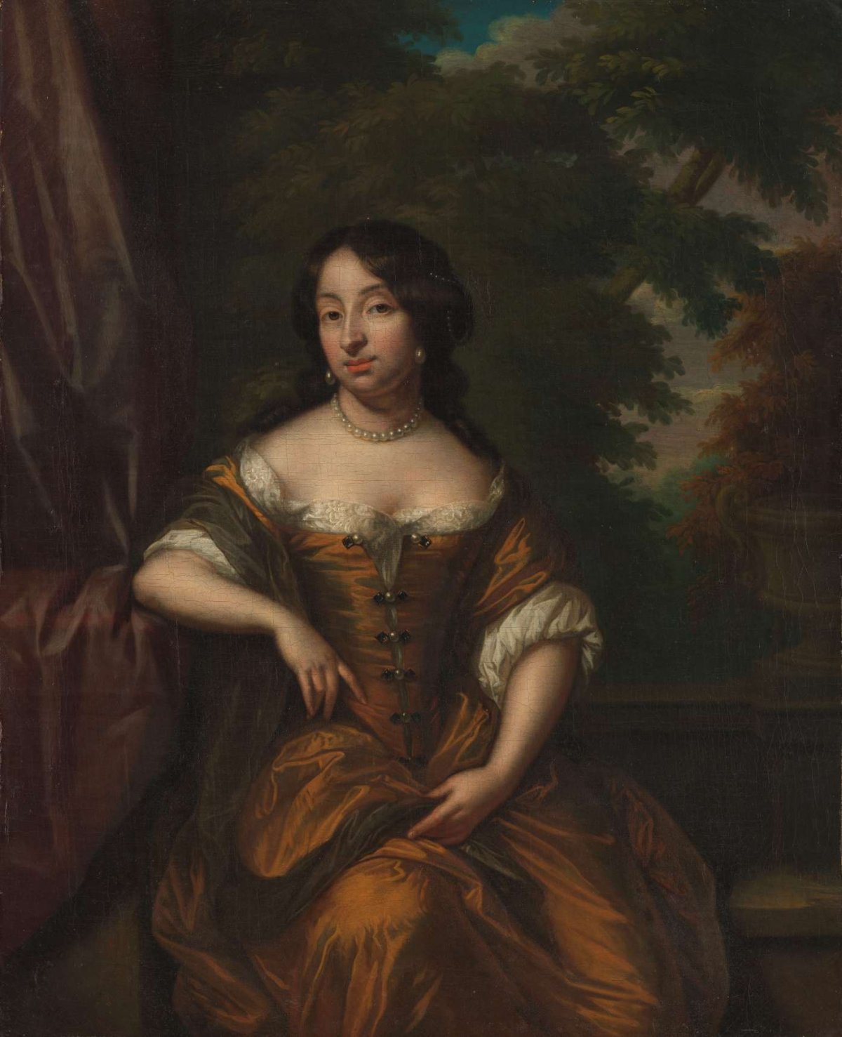 Portrait of Anna Maria Hoeufft 91646-1715), wife of Jan Boudaen Courten, Caspar Netscher, 1690 - 1753