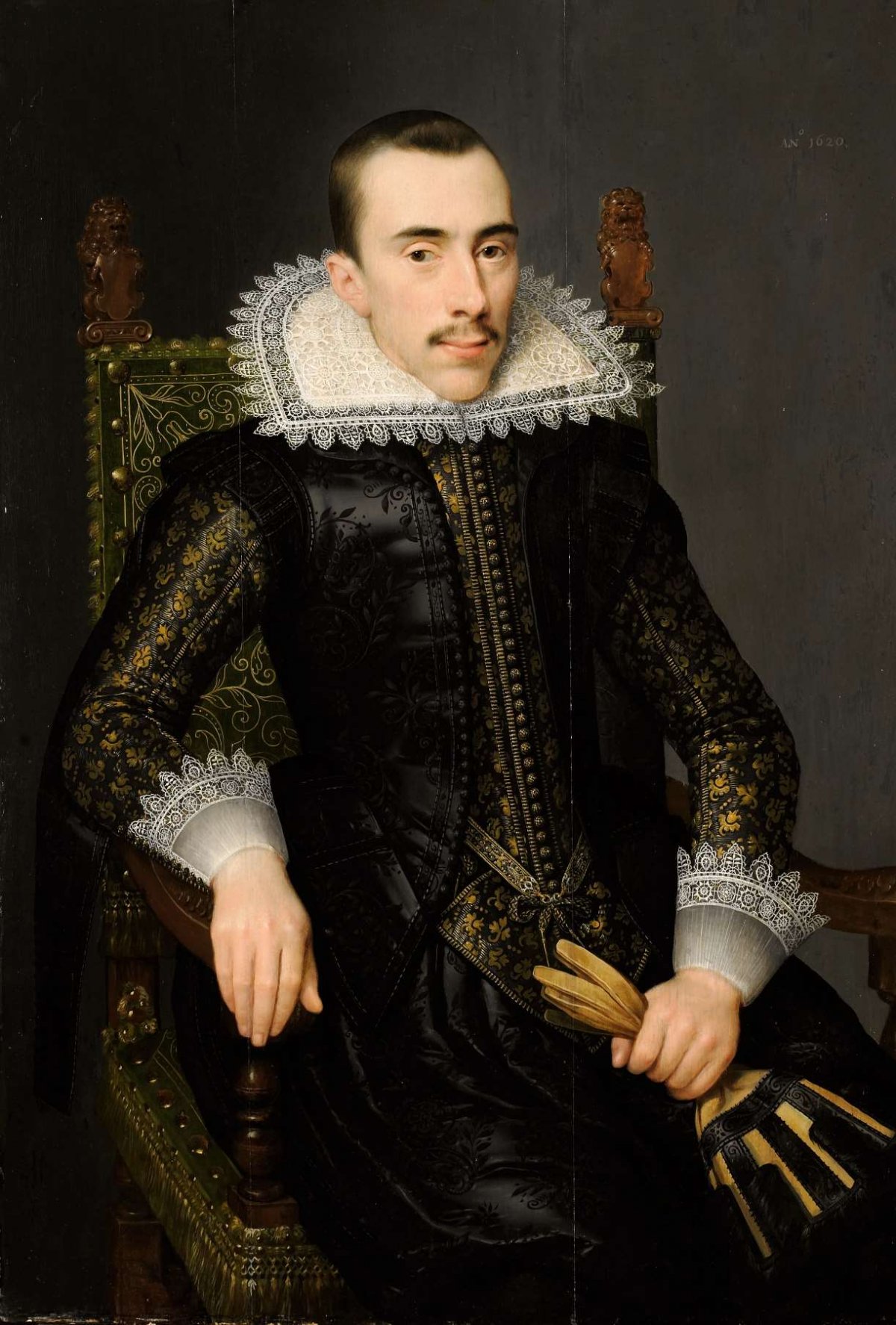 Portrait of a Man, possibly Walterus Fourmenois (1596-1653), Salomon Mesdach, 1620