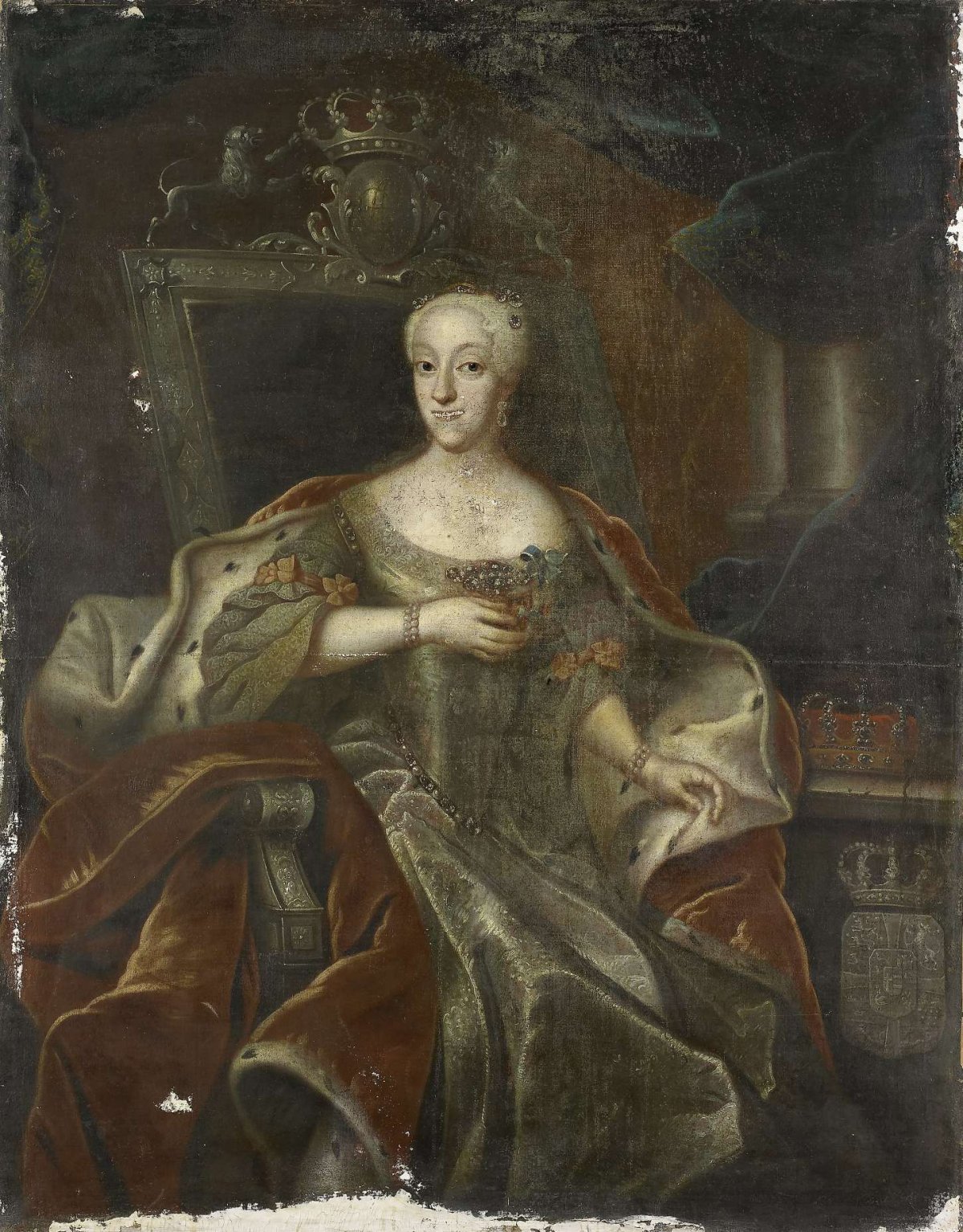 Portrait of Princess Charlotte Amalie, Daughter of Frederick IV, King of Denmark, anonymous, 1755 - 1765