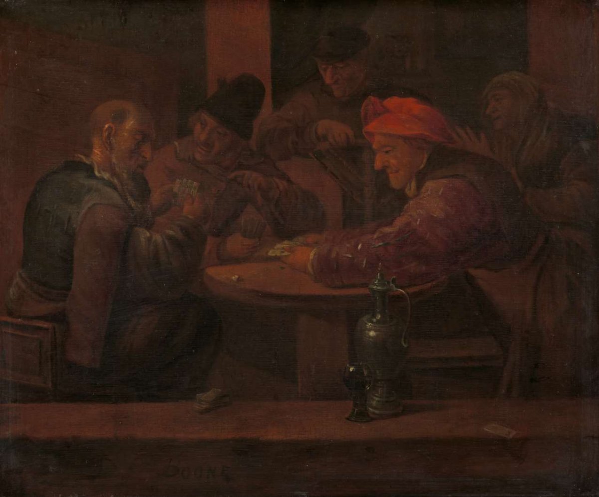 Men Playing Cards in a Tavern, Daniël Boone, c. 1660 - c. 1680