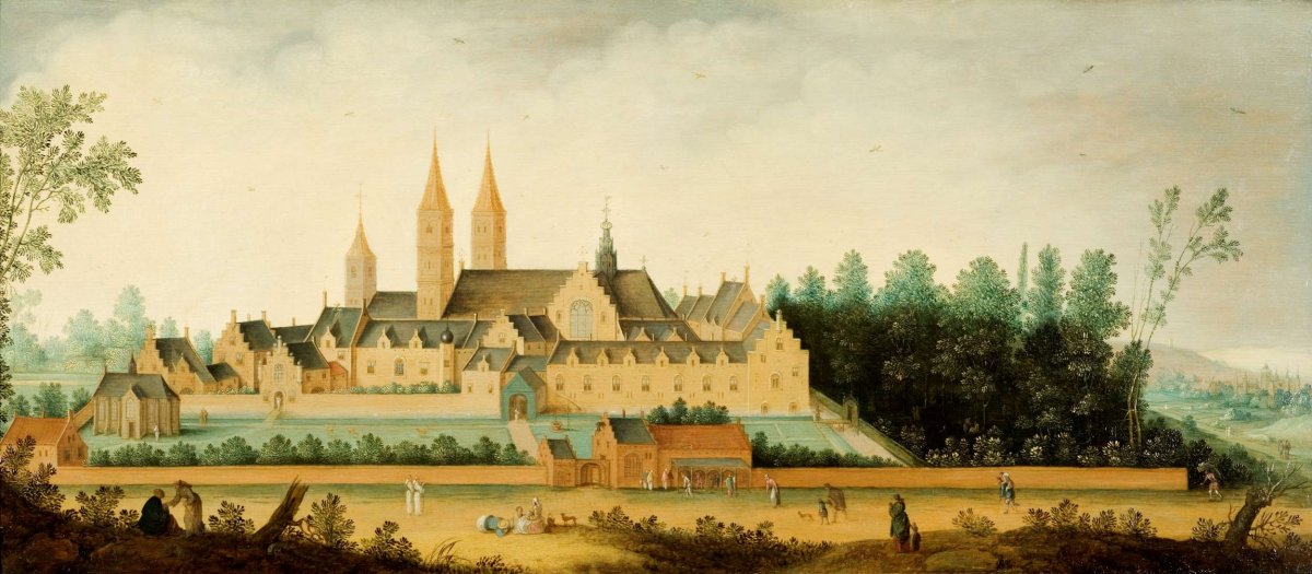 View of the Abbey of Egmond-Binnen, Claes Jacobsz van der Heck, 1638
