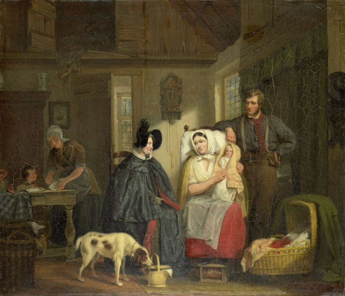 Visit to a New Mother, Moritz Calisch, 1835