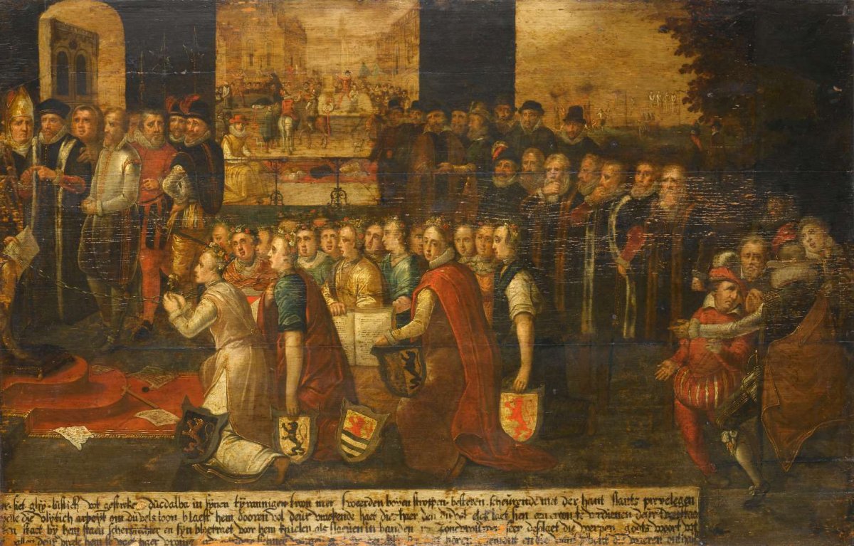 Allegory of the Tyranny of the Duke of Alba in the Netherlands, anonymous, c. 1622 - c. 1630