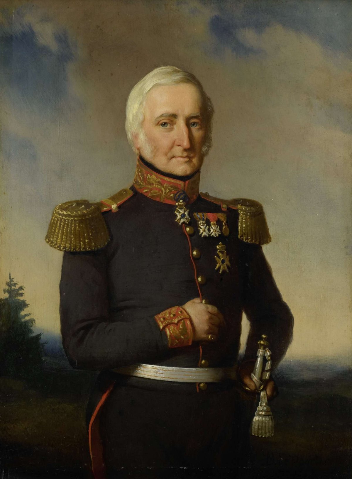 Huibert Gerard Baron Nahuys van Burgst (1782-1858). Member of the Council of the Dutch East Indies, in the uniform of major general titular, Bastiaan de Poorter, 1852