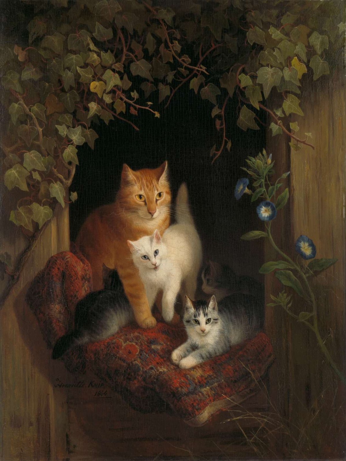 Cat with Kittens, Henriëtte Ronner, 1844