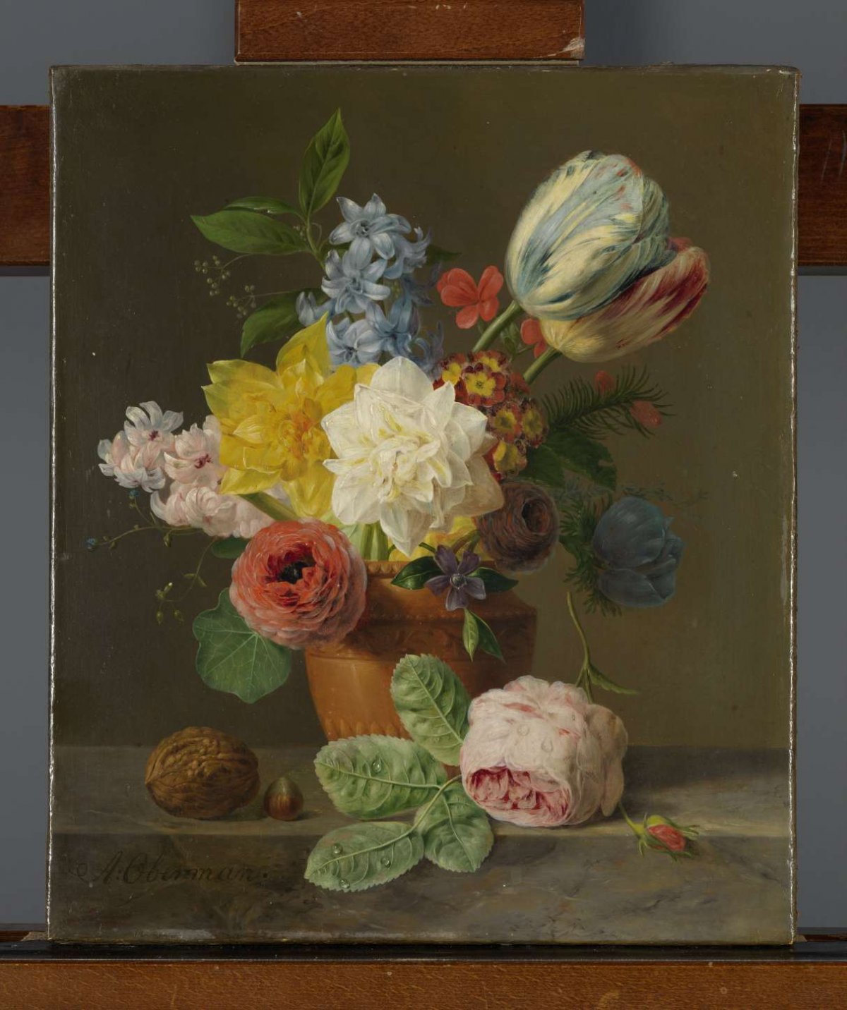 Still Life with Flowers and Nuts, Anthony Oberman, c. 1830