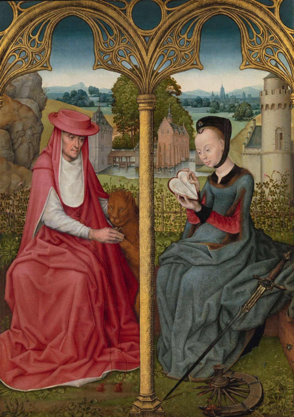 St Jerome and St Catherine of Alexandria, Bruges or Brussels, c. 1480-1490, anonymous, c. 1480 - c. 1490