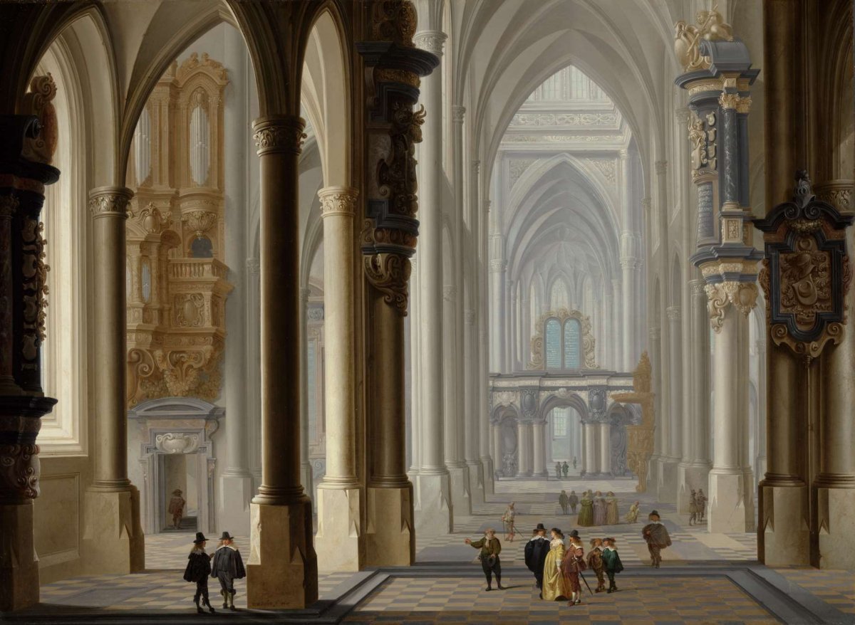 Interior of a Gothic Church, Dirck van Delen, 1641