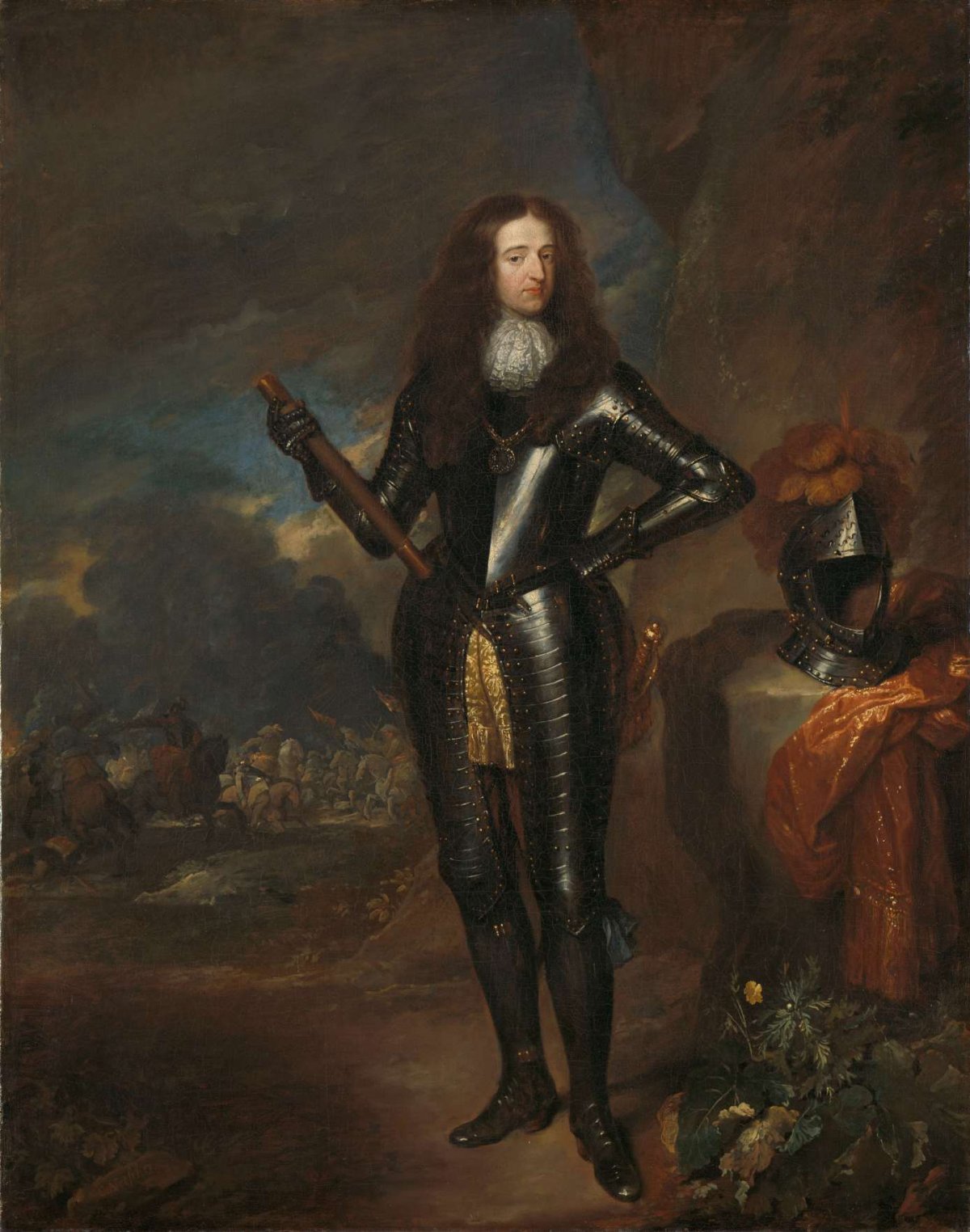 Portrait of William III, Prince of Orange and Stadholder, Caspar Netscher, c. 1680 - c. 1684