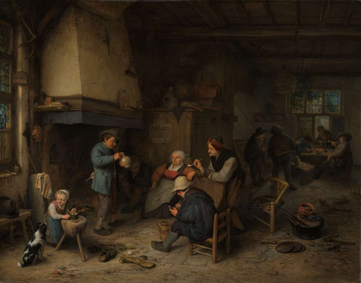 Peasants in an Interior, Adriaen van Ostade, 1661