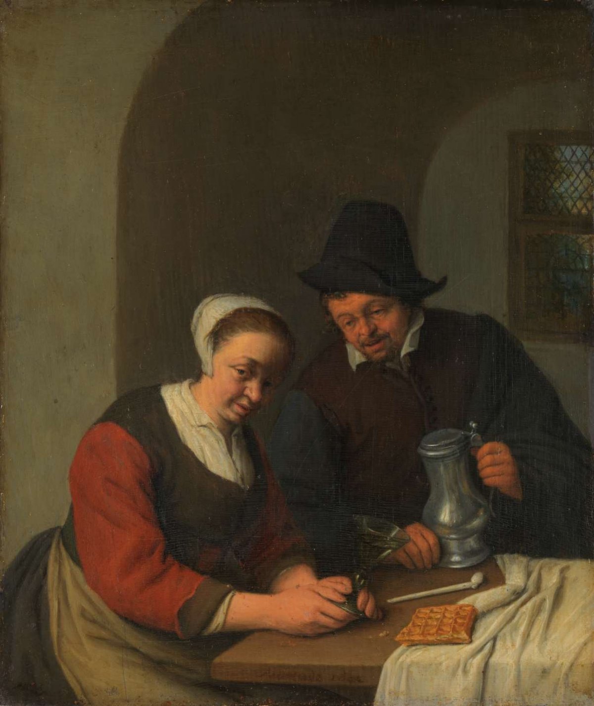 A Confidential Chat, Adriaen van Ostade, 1672