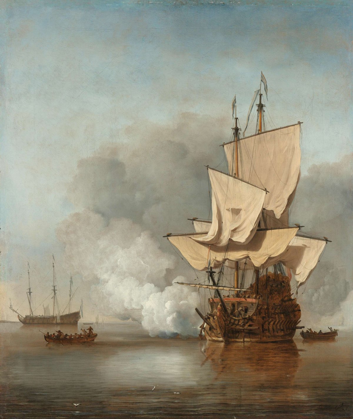 The Cannon Shot, Willem van de Velde (II), c. 1680