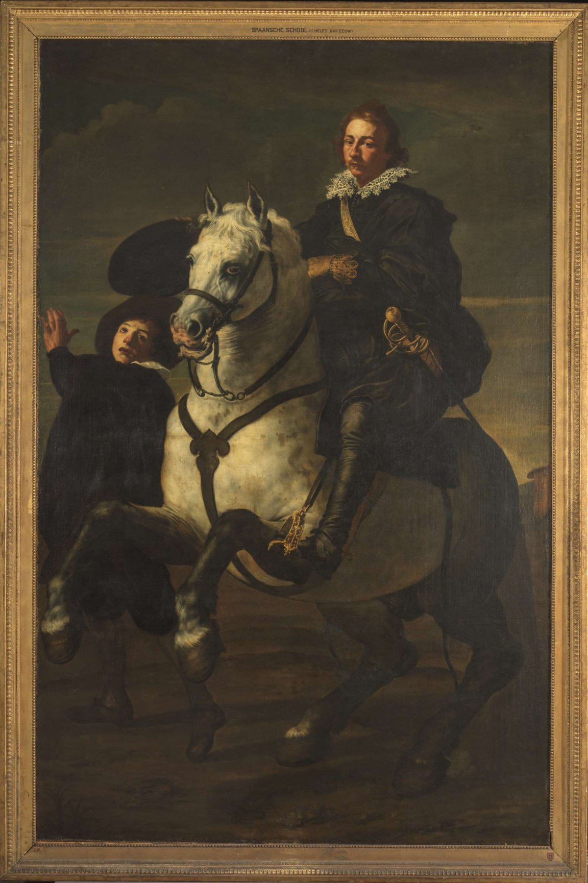 Portrait of a man on horseback, anonymous, c. 1610 - c. 1620