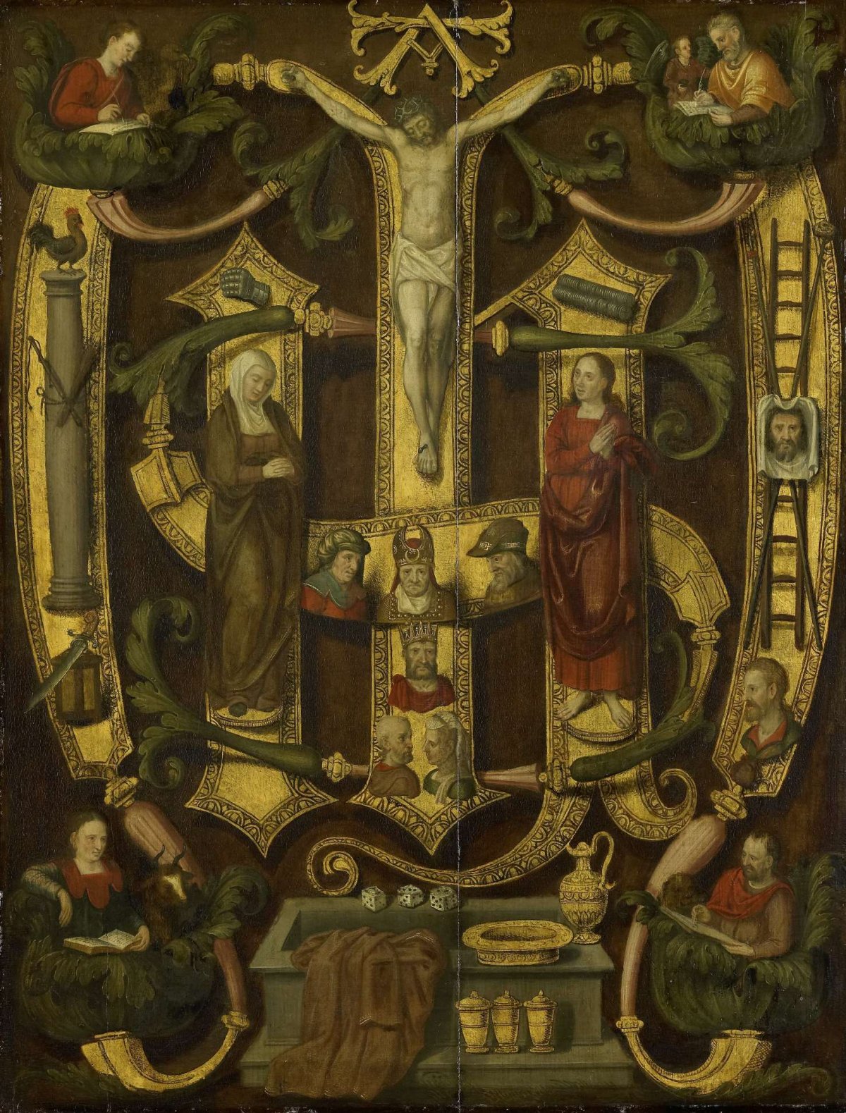 Monogram of Christ combined with Instruments of the Passion, anonymous, c. 1560