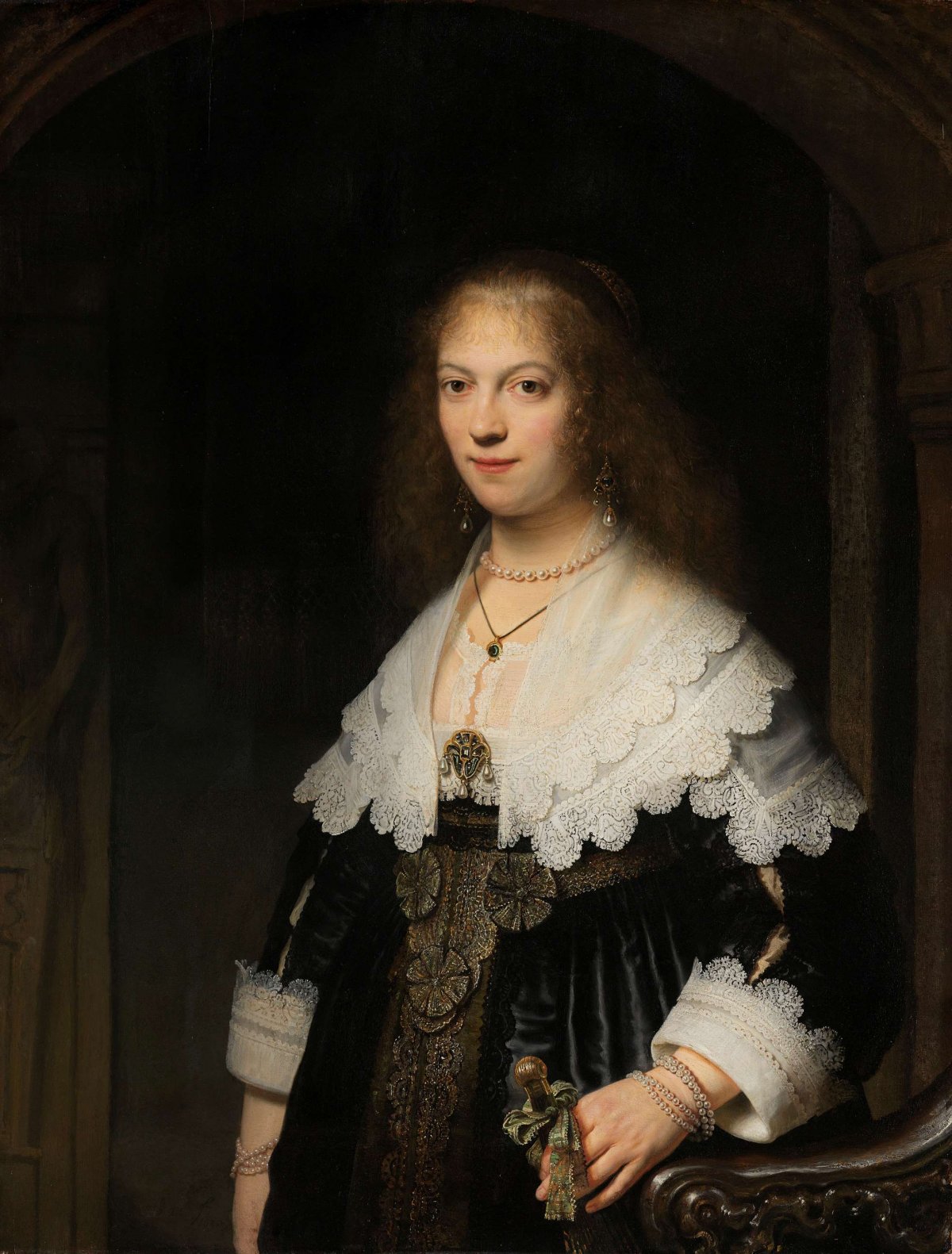 Portrait of a Woman, Possibly Maria Trip, Rembrandt van Rijn, 1639